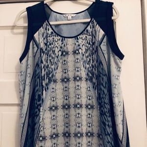 CAbi Mixed Print Tunic Top